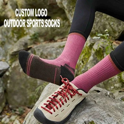 Merino Wool Spandex Knitted Crew Socks Sab nraum zoov Kev Ua Si